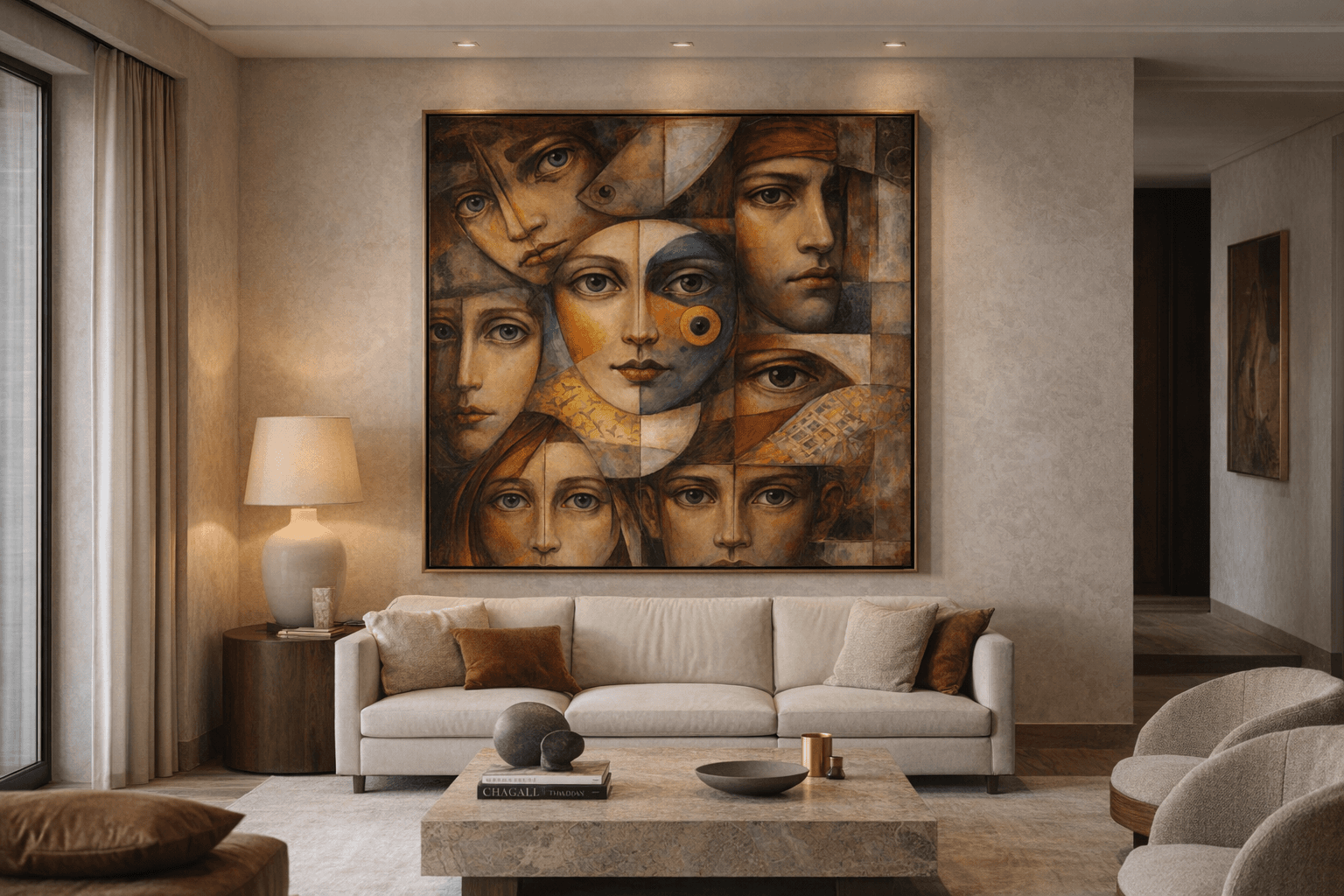 Mosaic of Contemplative Faces