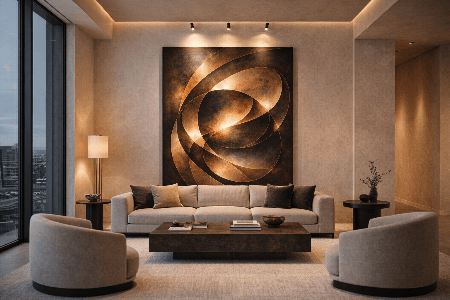 Ethereal Metallic Spiral Dance