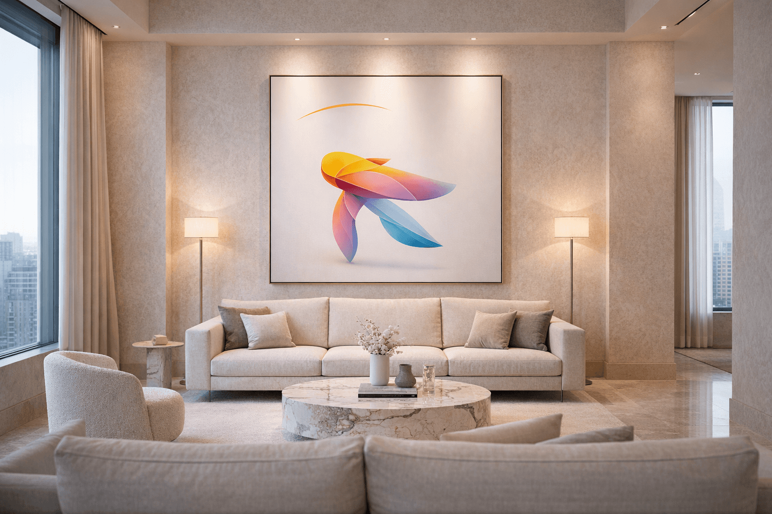 Ethereal Motion in Gradient Hues