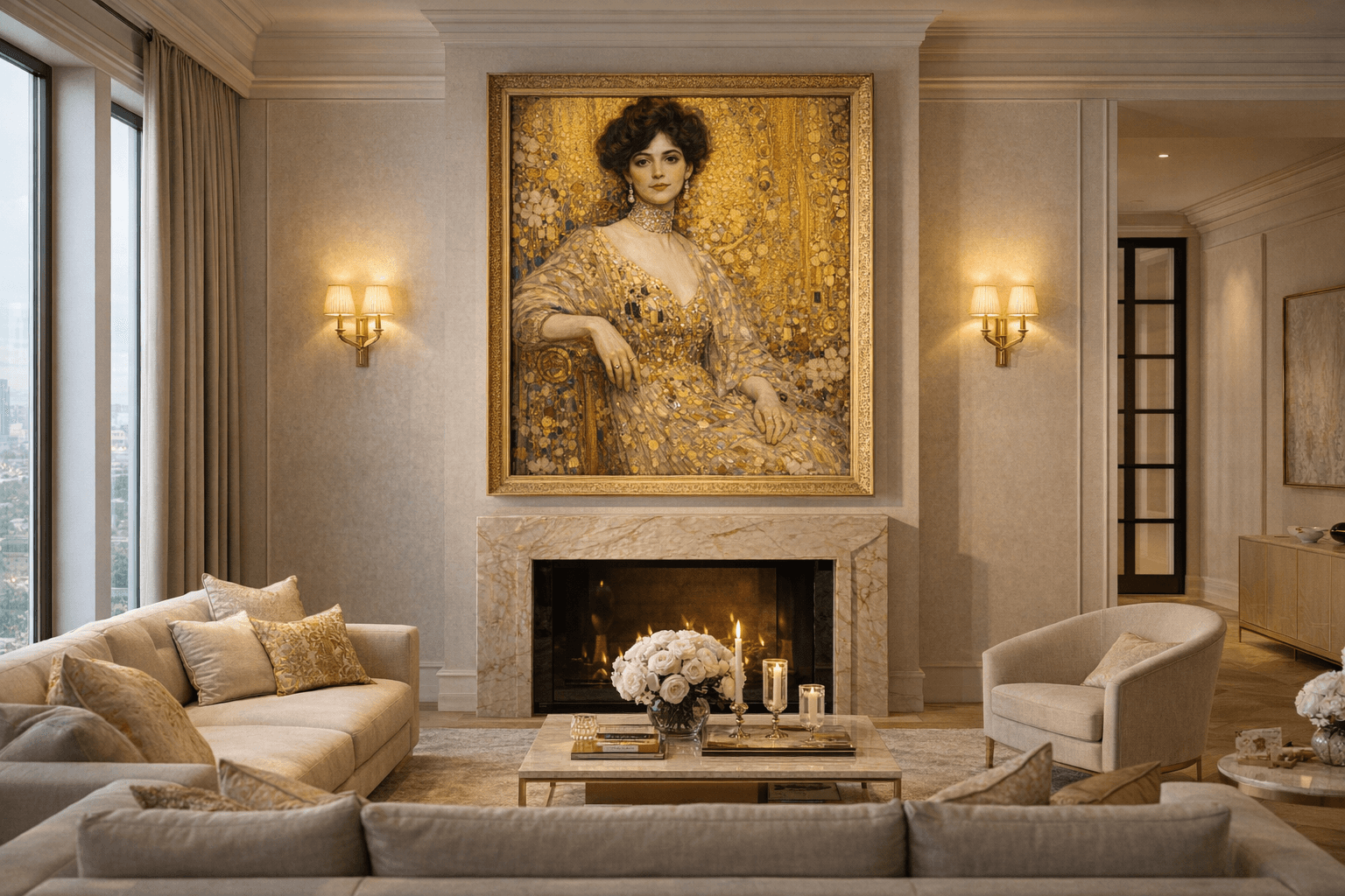 Golden Elegance: Portrait of a Lady