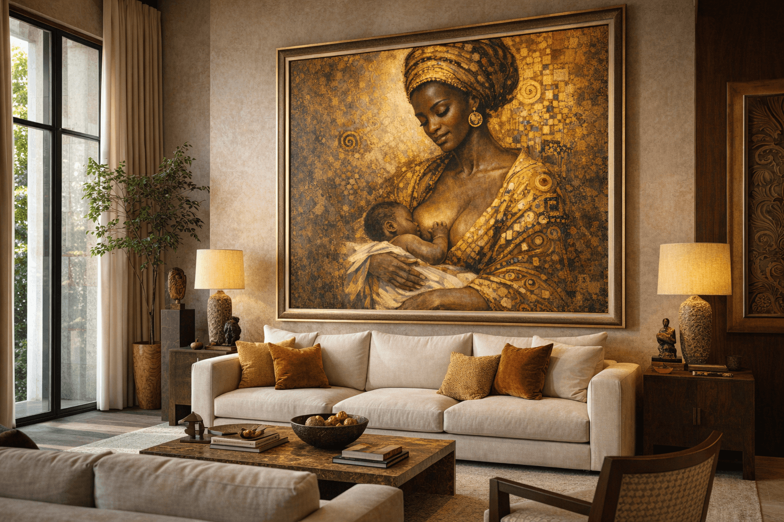 Golden Embrace of Motherhood