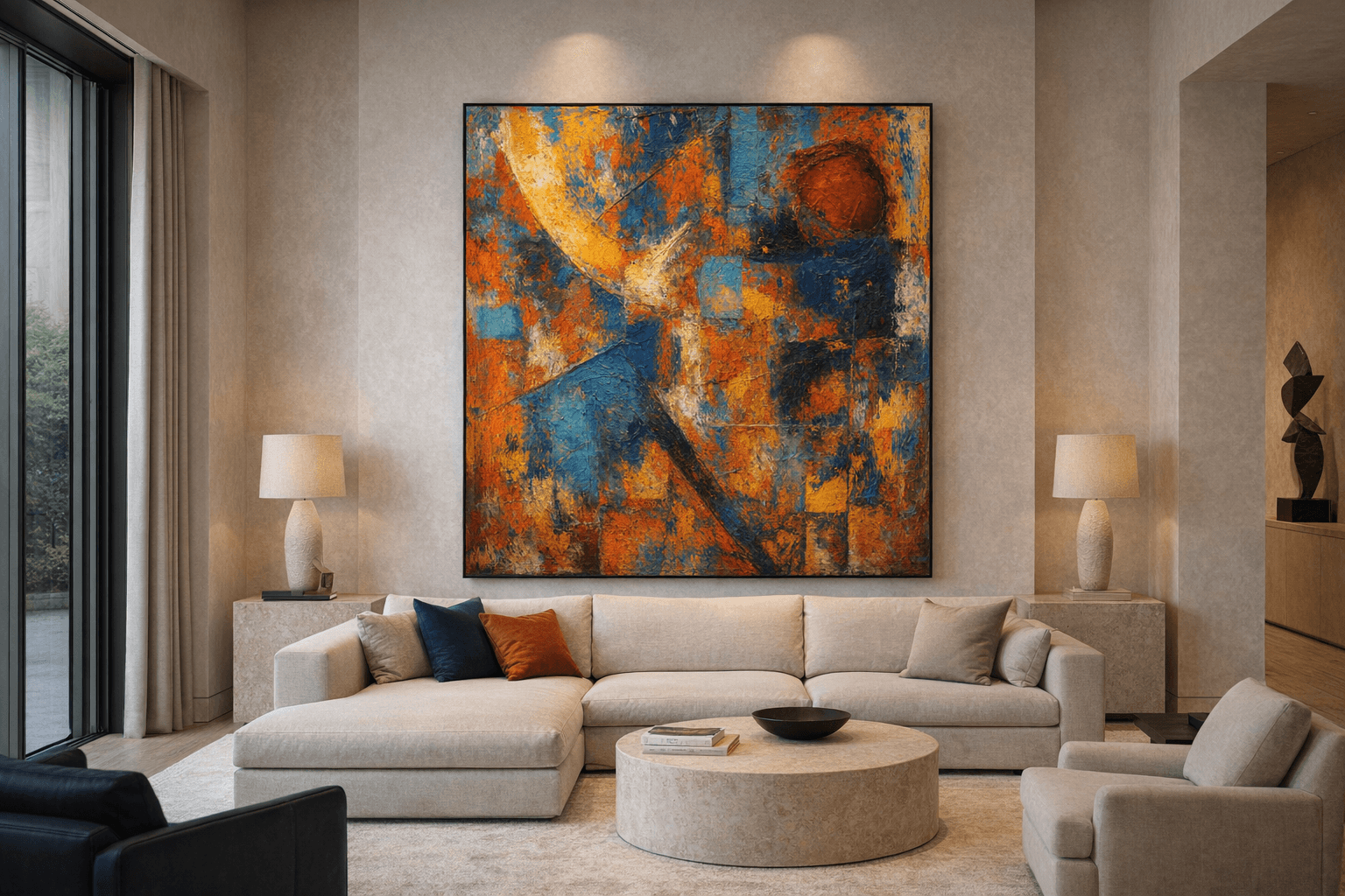 Dynamic Abstract Composition in Warm Tones