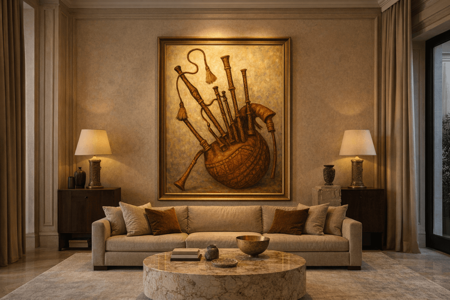 Antique Bagpipes in Warm Hues