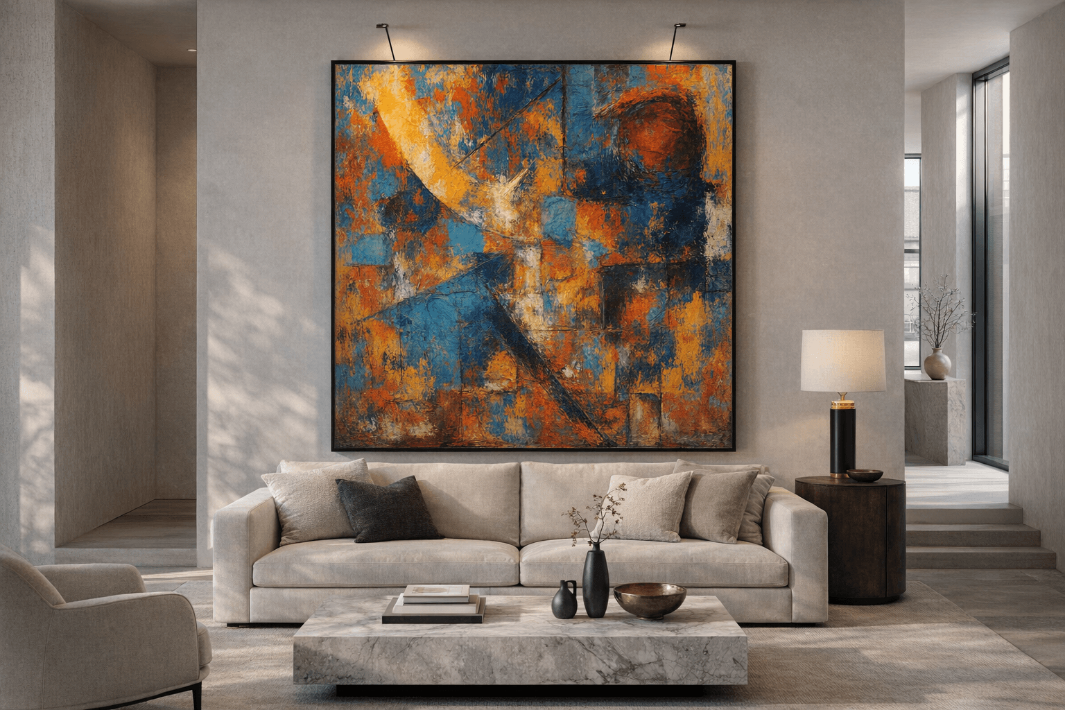 Dynamic Abstract Composition in Warm Tones