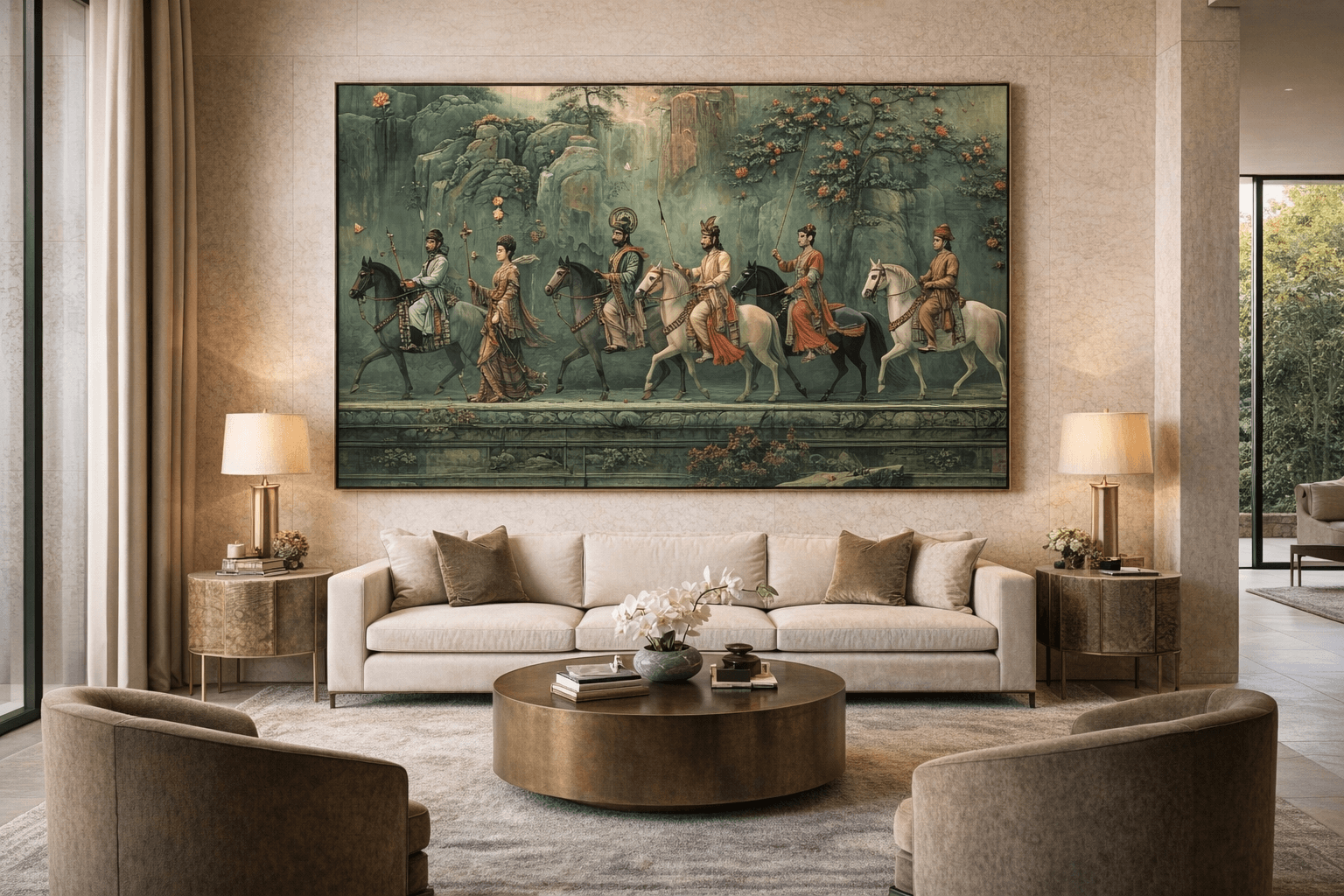 Regal Procession Through Mystical Landscape