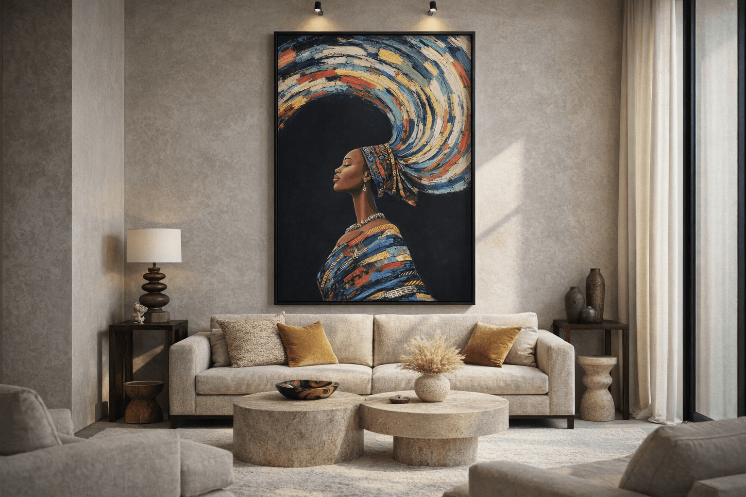 Regal Profile with Vibrant Headdress