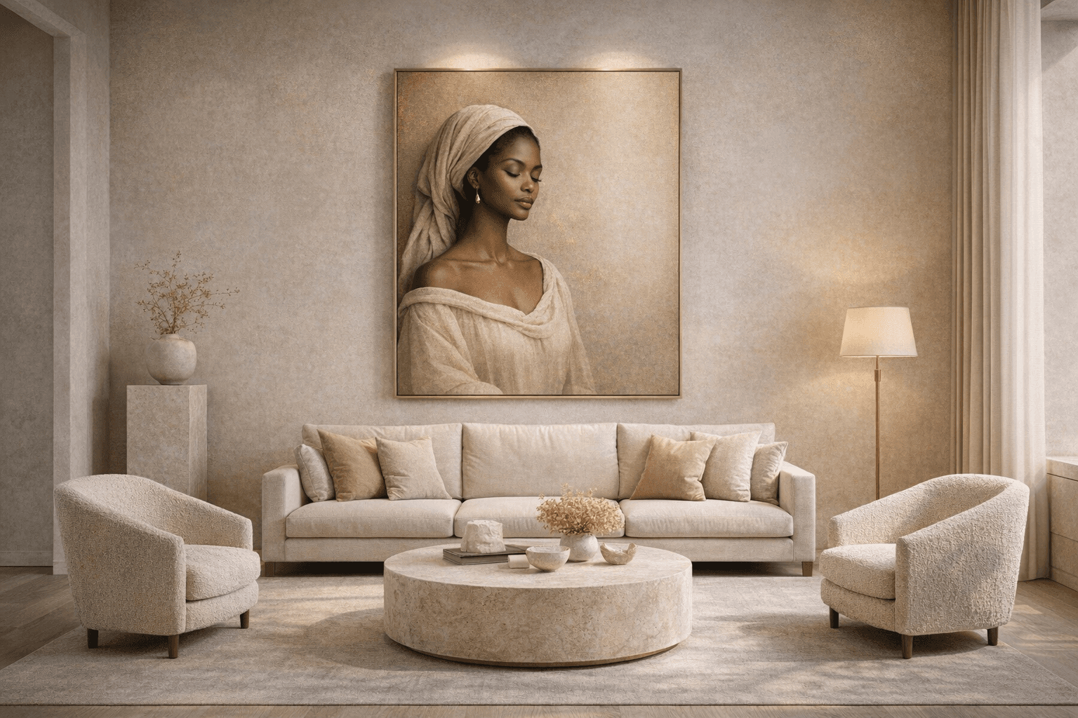 Radiant Serenity in Ivory and Gold