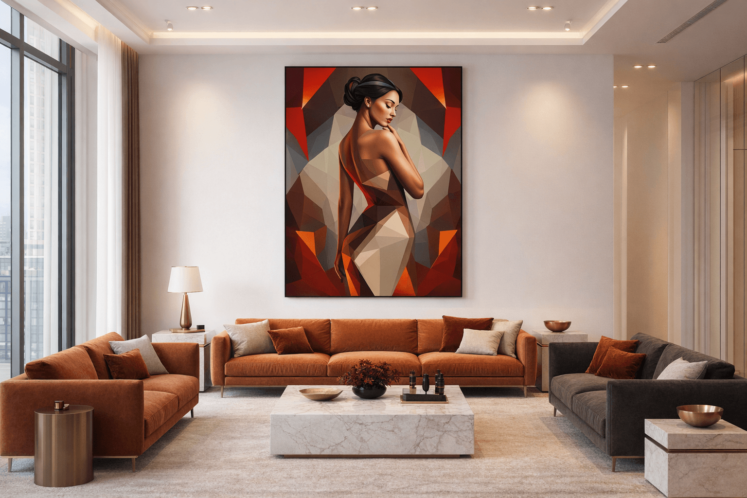 Geometric Polygonal Female Portrait